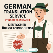 Load image into Gallery viewer, German to/from English NAATI Certificate Translator Translation Service

