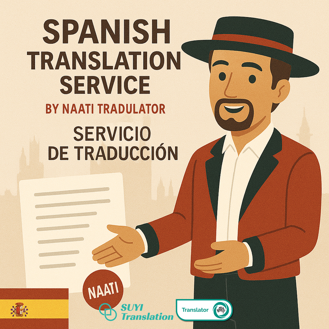Translation by Spanish to/from English NAATI Certificate Translator